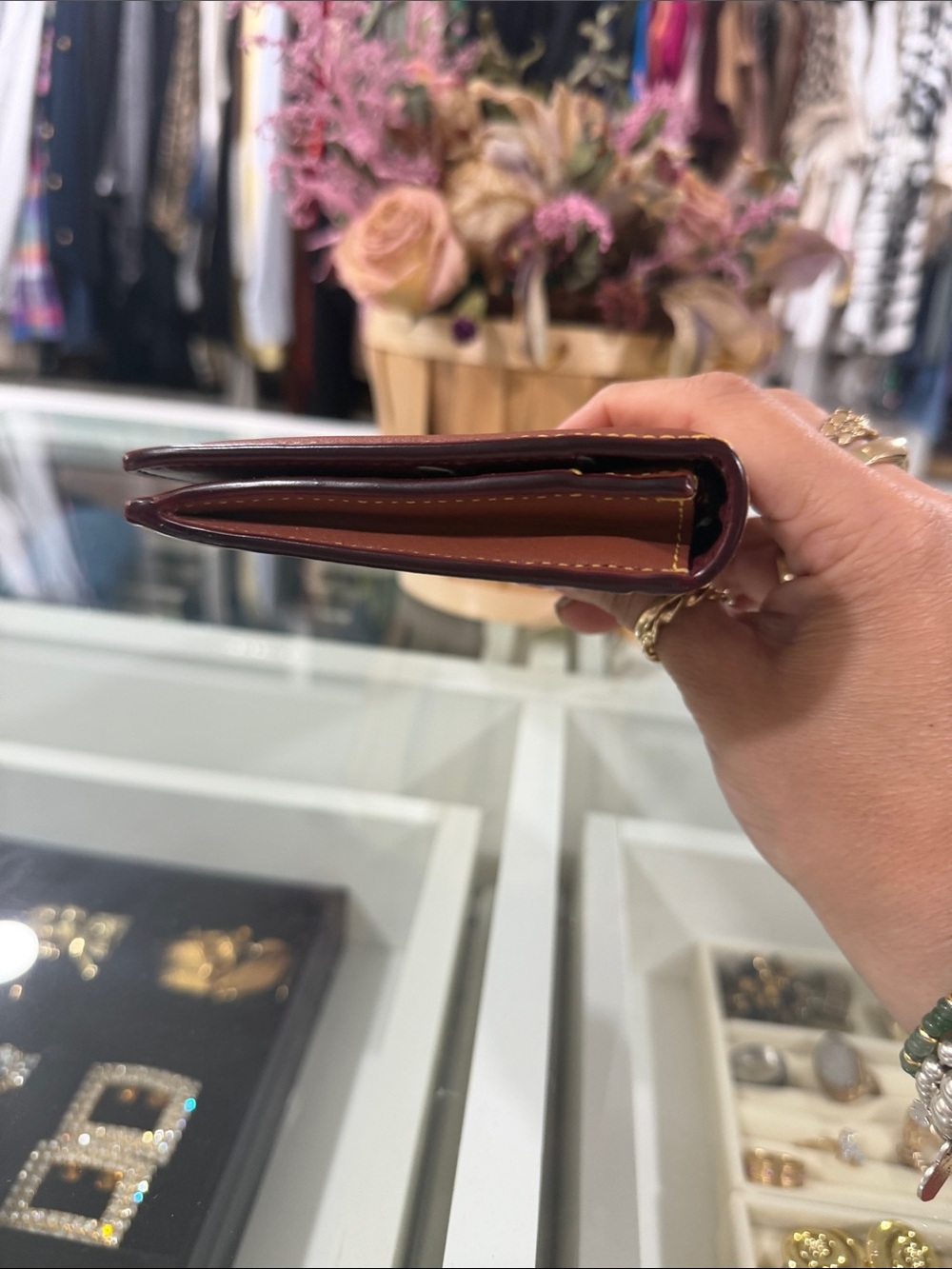 Coach Brown Leather Wallet with Gold Tone Hardware - Picture 7 of 7